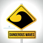 Des vagues dangereuses vector signe