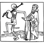 Old man and skeleton