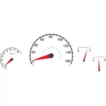 Vector illustration of car dashboard instruments