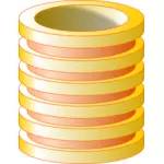 Yellow vector image of database