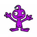 Clipart vectoriel du petit personnage alien violet