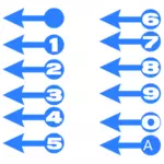Arrows with numbers