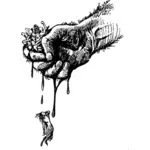Death grip vector illustration
