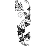Image vectorielle de feuilles et tiges décorative timbre