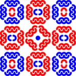 Vector image of blue and red tiles decoration