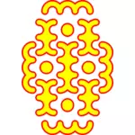 Image clipart vectoriel du motif courbes rouge et jaune