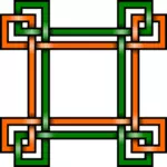 Ilustração em vetor de borda quadrada verde e laranja