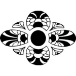 Ilustración de vector de la decoración de la flor negra