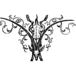 Vektorgrafikk av geit tema dekorative skillelinje