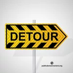 Detour warning sign