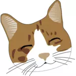 Grafika wektorowa uśmiechnięta brązowy kot głowy