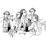 Mannen drinken in restaurant vector afbeelding