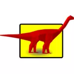 Rød diplodocus vektor image