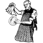 Vector illustration of male dish washer