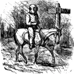Vector de desen de scafandru pe un cal