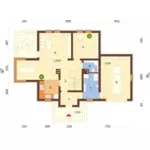 Vector graphics of one bedroom house architectural plan