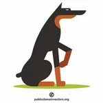Dobermann dog breed caricature