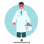 Doctor with first aid kit