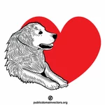 Grafika wektorowa miłość pies