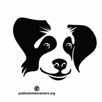 Image clipart chien noir et blanc