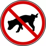 Geen hond plassen waarschuwingsbord vector afbeelding