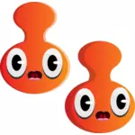 Ilustración de vector de naranjas personajes con expresiones de sorpresa