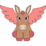 Vektorgrafik von Pegasus Esel mit Pruple Augen