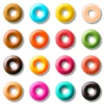 Färgglada donut set