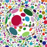 Graphic background with colorful dots