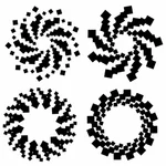 Retro dotted circular shapes