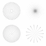 Набор круговых пунктирных шаблонов