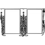 Vector image of double decorated mirror frame