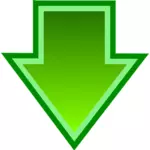 Basit yeşil download simge vektör görüntü