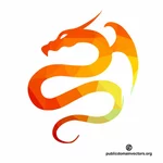 Colored dragon silhouette