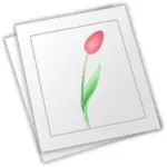 Vector image of flower drawn on white paper