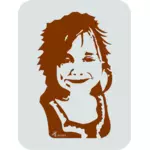 Vector clip art of smiling girl with spiky hair
