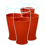 Color image of four glasses of healthy juice