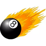 Billiard ball med flammer vektor