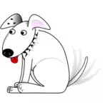 Dog seated vector illustration