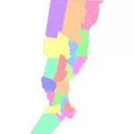 Carte des régions de Provence de Santa Fe en image vectorielle de couleur