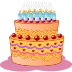 Immagine di compleanno torta vettoriale clip art