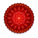 Röd rund mönster dekoration vektorbild