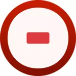 Czerwony znak minusa ikona