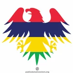 Adler mit Flagge von Mauritius