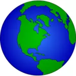 Globe biru dan hijau