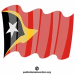 Ondeando la bandera de Timor Oriental
