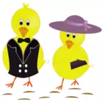Easter sunday chicks vector image
