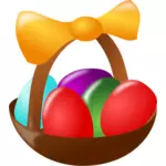 Oval Easter basket vector drawing