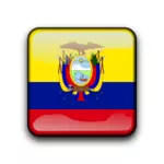 Botão de vector bandeira Equador