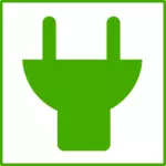 Vektor-ClipArts von Eco grün Stecker Symbol mit dünnen Rahmen